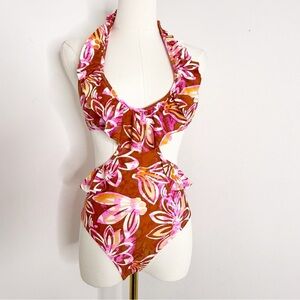 Aerie Ruffle Cutout One-Piece Swimsuit Size XS American Eagle